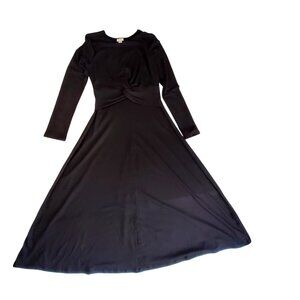 A New Day Black Long Sleeve for a sleek appearance   Twist Front Maxi Dress S